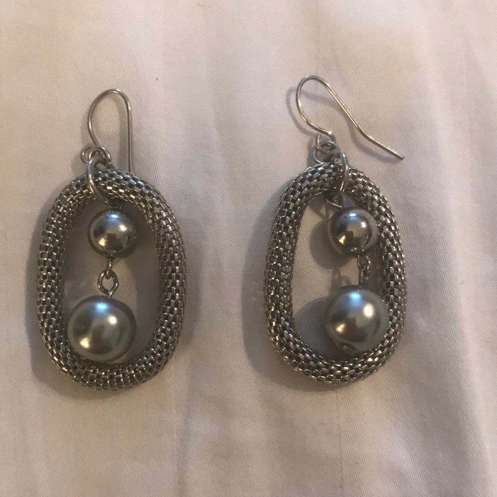 Fun silver rope chain earrings